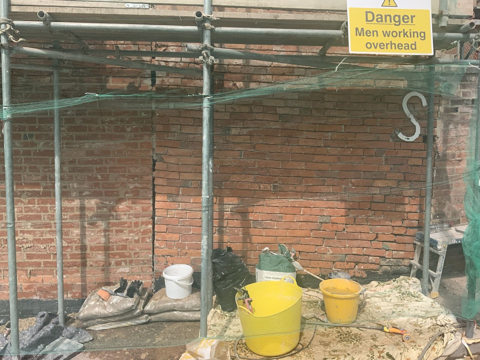 Render off: the crack where the gable had moved