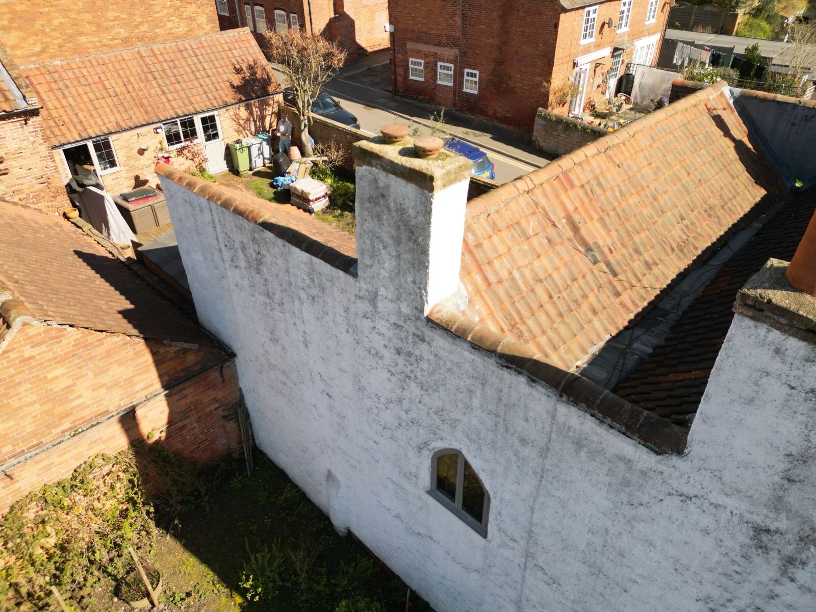 Drone survey of the old roof and gable